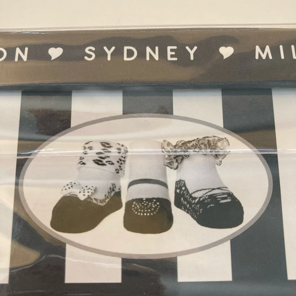 Baby Emporio 3 Pairs Of  Baby Socks Size 0-9 In a Black Box Brand New